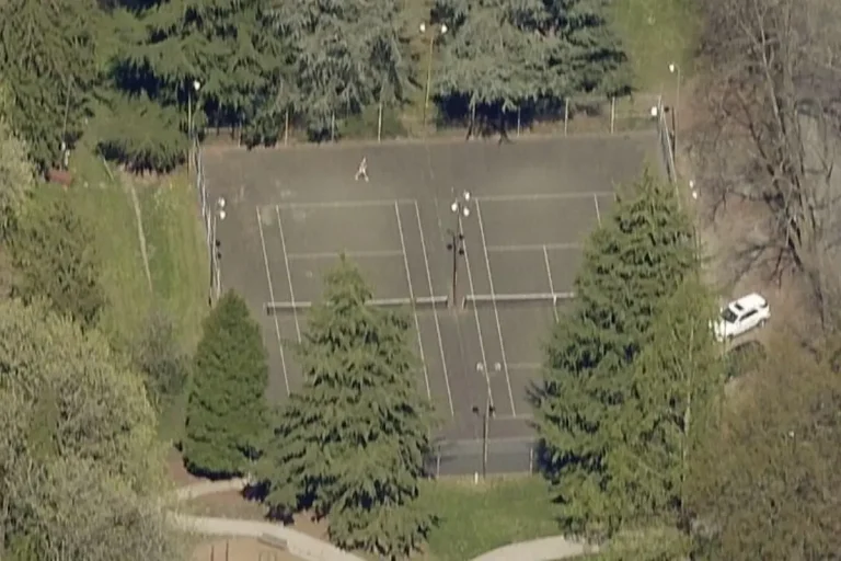 Aerial view of Mount Baker Pickleball and Tennis Courts, home to outdoor pickleball courts in Seattle, WA.